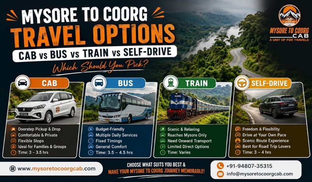 Mysore to Coorg Travel Options