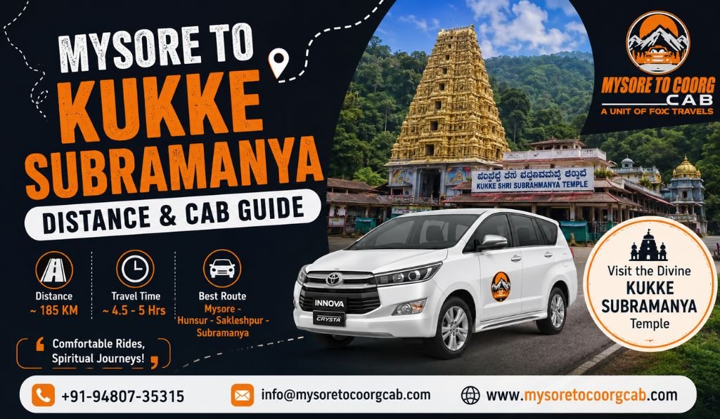 Mysore to Kukke Subramanya Distance & Cab Guide