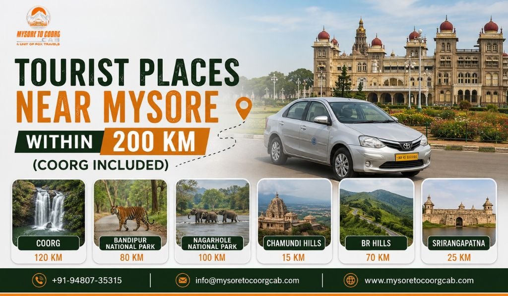 Tourist Places Near Mysore Within 200 KM (Coorg Included)